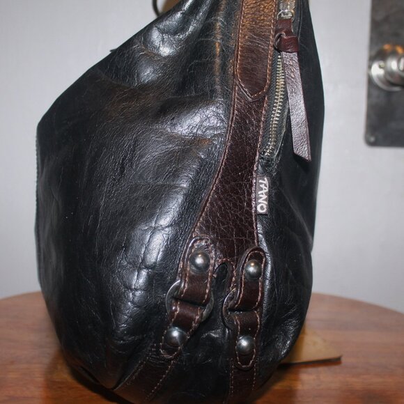 Tano Slouch Leather India Side Rings & Pockets Braided Strap Hobo Shoulderbag - Picture 9 of 13